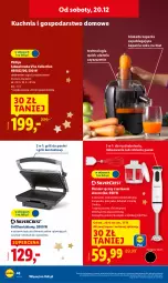 Gazetka promocyjna Lidl - GAZETKA - Gazetka - ważna od 21.12 do 21.12.2025 - strona 52 - produkty: Sok, Pur, Dzbanek, Philips, Blender ręczny, Blender, Grill kontaktowy, Rozdrabniacz, Kuchnia, Trzepaczka, Grill