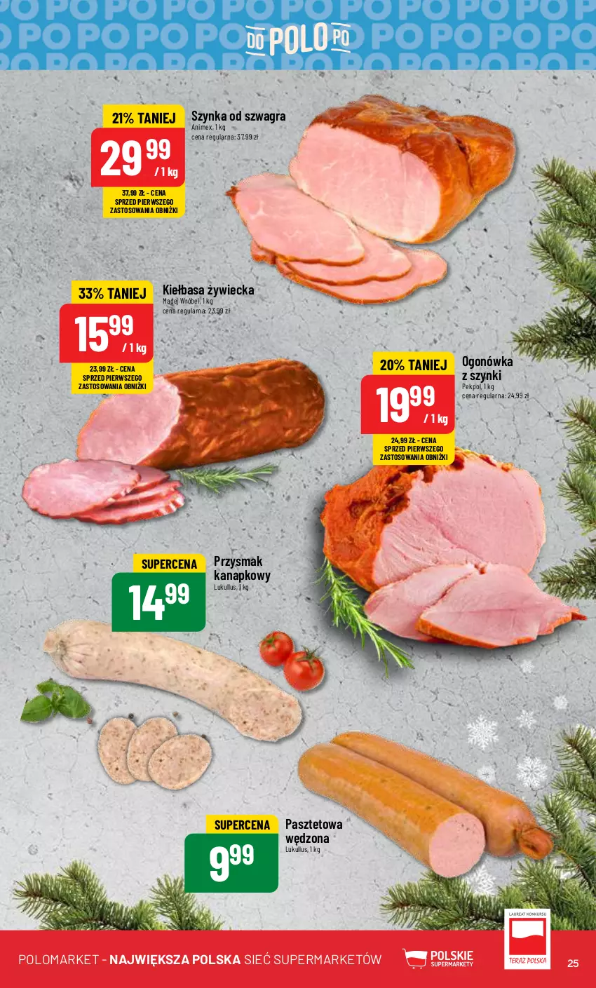 Gazetka promocyjna PoloMarket - Gazetka pomocyjna - ważna 10.01 do 16.01.2024 - strona 25 - produkty: Gra, Kiełbasa, Madej Wróbel, Ogonówka, Pasztet, Pekpol, Szynka