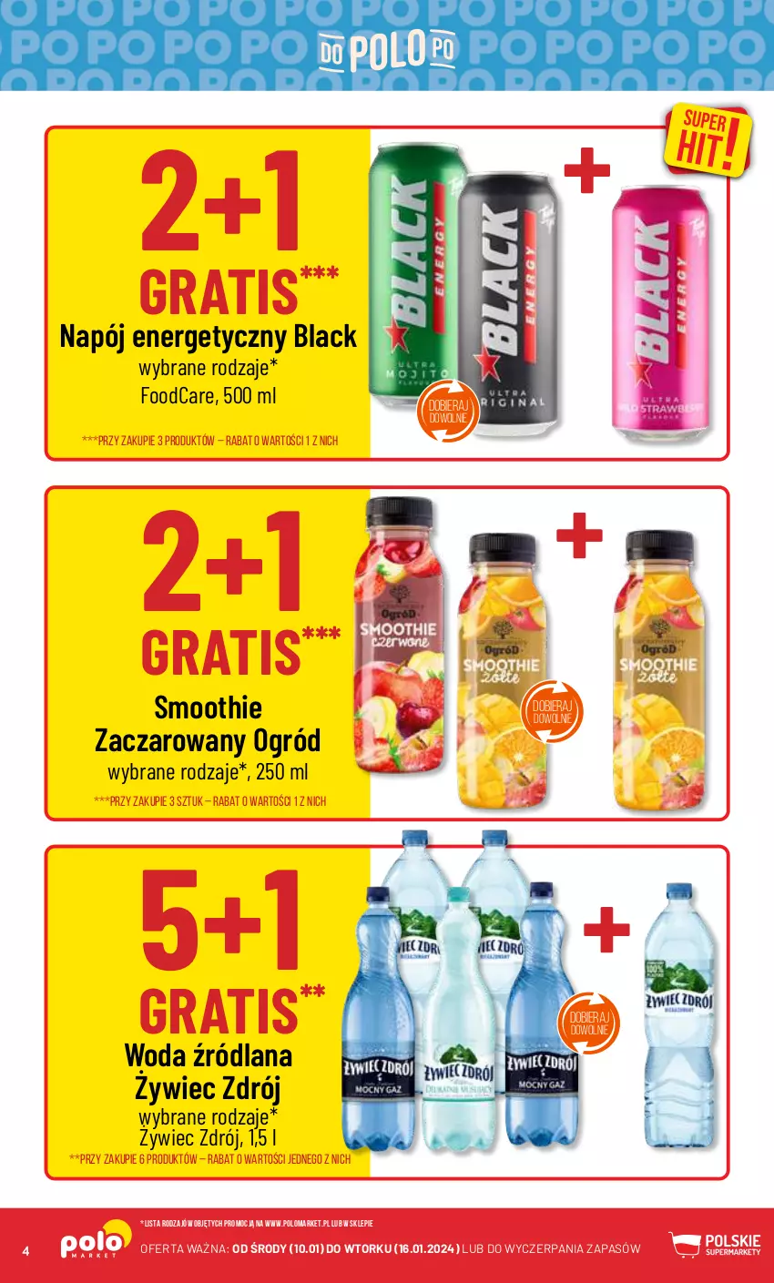 Gazetka promocyjna PoloMarket - Gazetka pomocyjna - ważna 10.01 do 16.01.2024 - strona 4 - produkty: Gra, Lack, LANA, Napój, Napój energetyczny, Ogród, Smoothie, Woda