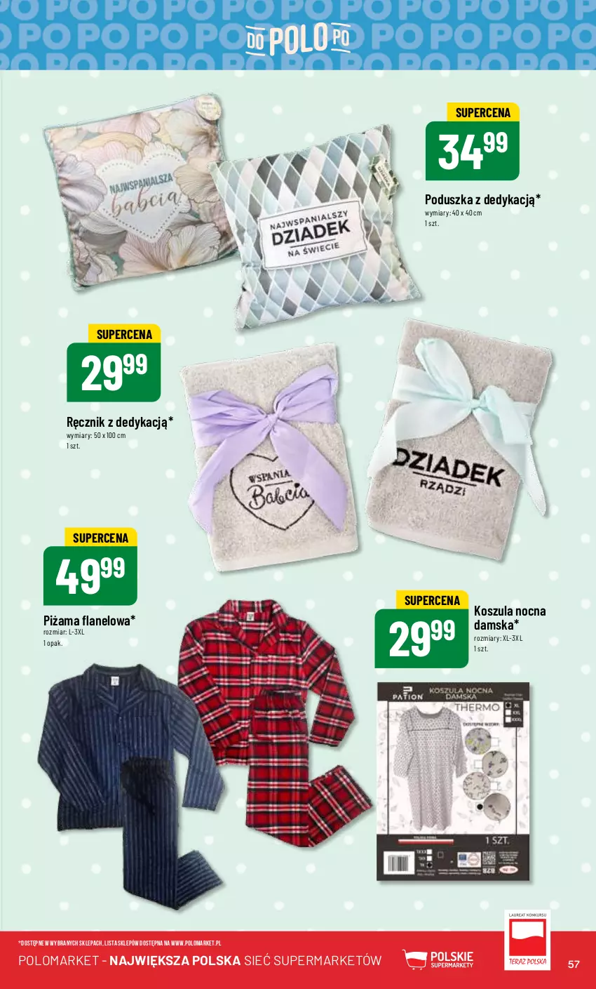 Gazetka promocyjna PoloMarket - Gazetka pomocyjna - ważna 10.01 do 16.01.2024 - strona 57 - produkty: Kosz, Koszula, Koszula nocna, Piżama, Poduszka, Ręcznik