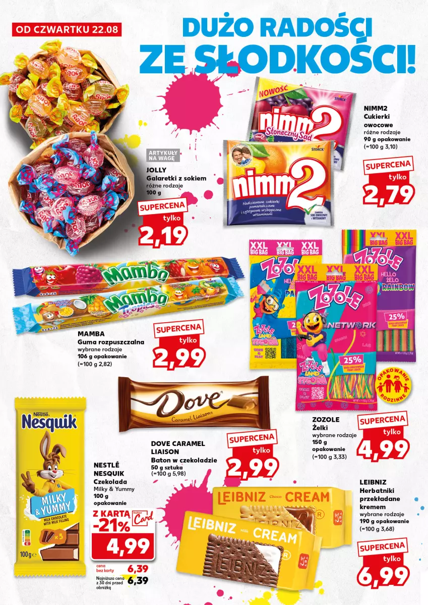 Gazetka promocyjna Kaufland - Kaufland - ważna 27.08 do 04.09.2024 - strona 4 - produkty: Baton, Cukier, Cukierki, Czekolada, Dove, Guma rozpuszczalna, Herbatniki, Nesquik, Nimm2, Rama, Sok