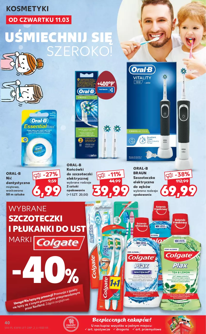 Gazetka promocyjna Kaufland - OFERTA TYGODNIA - ważna 11.03 do 17.03.2021 - strona 40 - produkty: Braun, Końcówki do szczoteczk, Nić dentystyczna, Piec, Szczoteczka