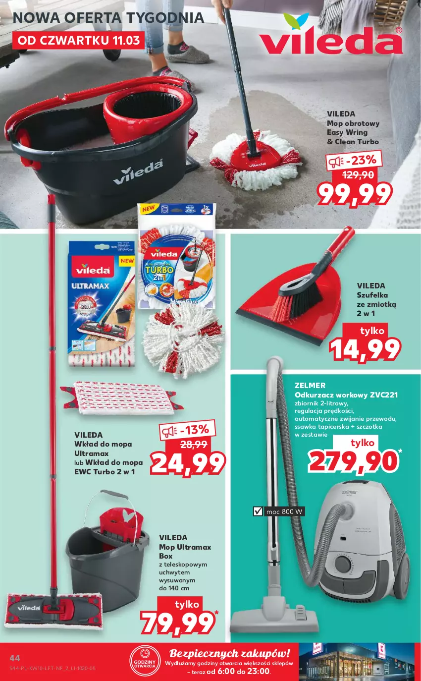 Gazetka promocyjna Kaufland - OFERTA TYGODNIA - ważna 11.03 do 17.03.2021 - strona 44 - produkty: Mop, Odkurzacz, Piec, Rama, Szczotka, Szufelka, Teleskop, Tera, Vileda, Wkład do mopa, Zelmer