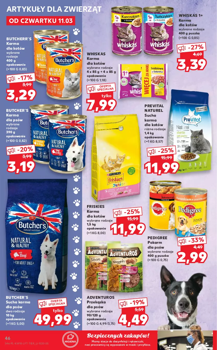 Gazetka promocyjna Kaufland - OFERTA TYGODNIA - ważna 11.03 do 17.03.2021 - strona 46 - produkty: Adventuros, BIC, Friskies, Pedigree, Piec, Przekąska dla psów, Sucha karma, Whiskas