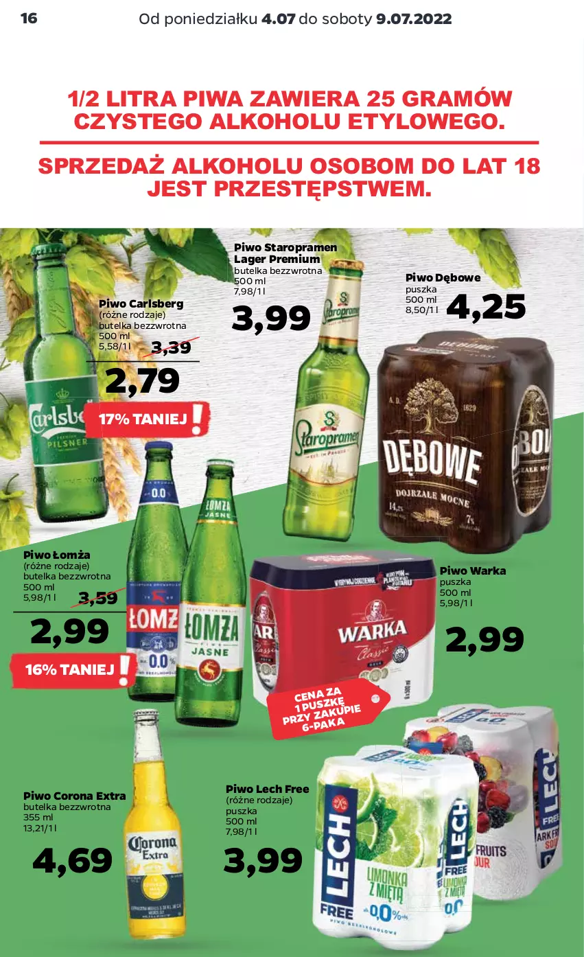 Gazetka promocyjna Netto - Artykuły spożywcze - ważna 04.07 do 09.07.2022 - strona 16 - produkty: Carlsberg, Corona Extra, Gra, Piwa, Piwo, Warka