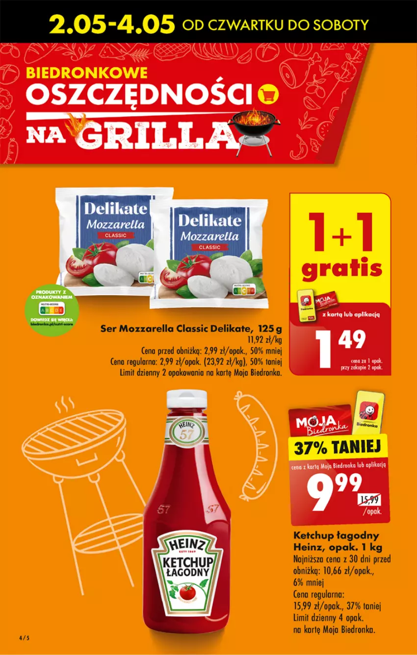 Gazetka promocyjna Biedronka - Od czwartku - ważna 02.05 do 08.05.2024 - strona 4 - produkty: Dron, Heinz, Ketchup, Mozzarella, Ser