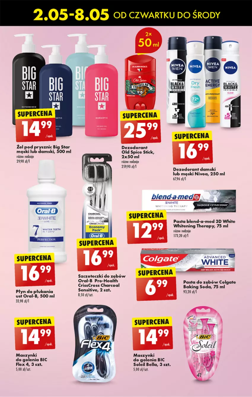 Gazetka promocyjna Biedronka - Od czwartku - ważna 02.05 do 08.05.2024 - strona 55 - produkty: Bell, Bella, BIC, Blend-a-Med, Colgate, Dezodorant, LG, Nivea, Old Spice, Oral B, Pasta do zębów