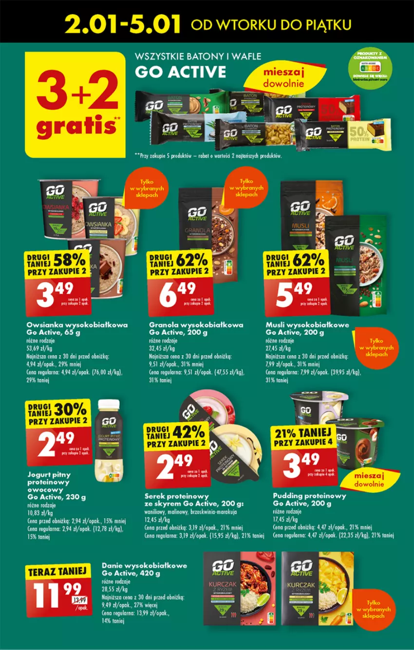 Gazetka promocyjna Biedronka - Od poniedzialku - ważna 08.01 do 13.01.2024 - strona 39 - produkty: Baton, Bell, Gra, Granola, Kurczak, Mus, Owsianka, Pudding, SEKO, Ser, Serek, Sok, Tera, Wafle