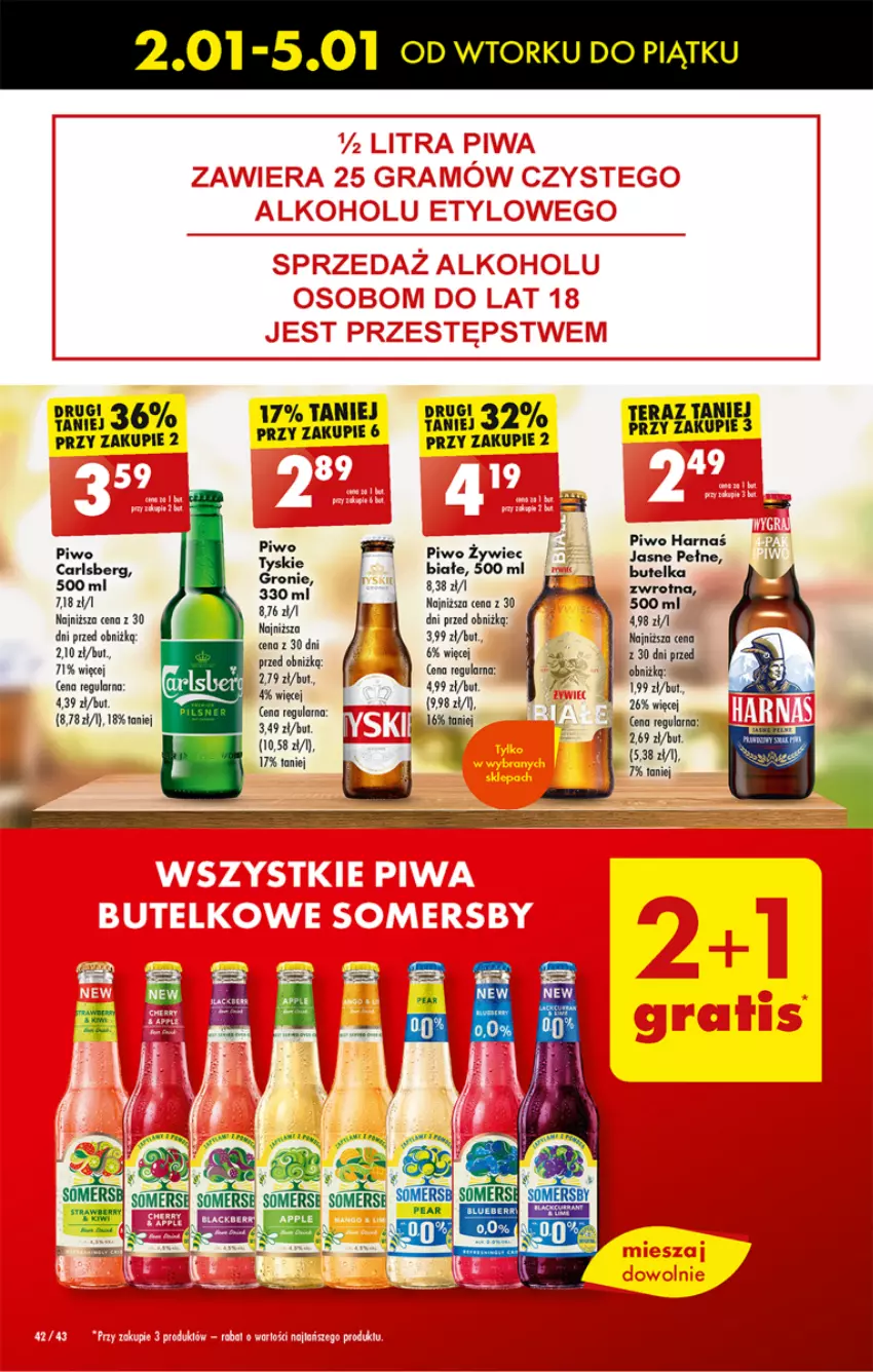 Gazetka promocyjna Biedronka - Od poniedzialku - ważna 08.01 do 13.01.2024 - strona 44 - produkty: Carlsberg, Piwo