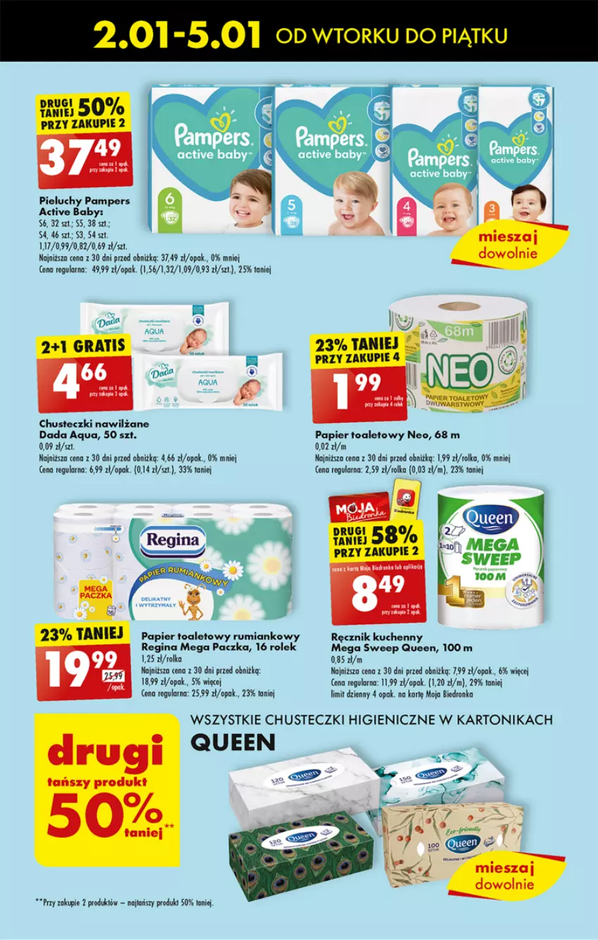 Gazetka promocyjna Biedronka - Od poniedzialku - ważna 08.01 do 13.01.2024 - strona 47 - produkty: Chusteczki, Chusteczki nawilzane, Dada, Dron, Gin, Gra, Pampers, Papier, Papier toaletowy, Pieluchy, Ręcznik, Ręcznik kuchenny, Rum, Tonik