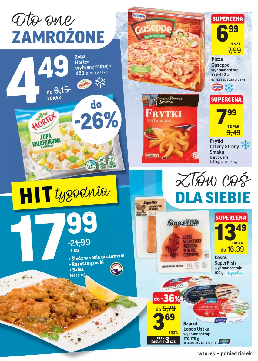 Gazetka promocyjna Intermarche - 4 Stycznia - ważna 04.01 do 10.01.2022 - strona 16 - produkty: Frytki, Pizza, Sos, Szprot, Zupa