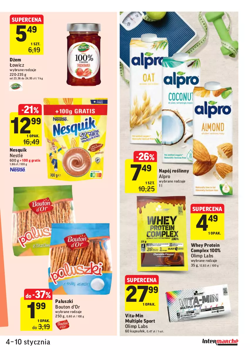 Gazetka promocyjna Intermarche - 4 Stycznia - ważna 04.01 do 10.01.2022 - strona 19 - produkty: Alpro, Dżem, Gra, Napój, Napój roślinny, Nesquik, Nestlé, Por, Sport, Vita-Min