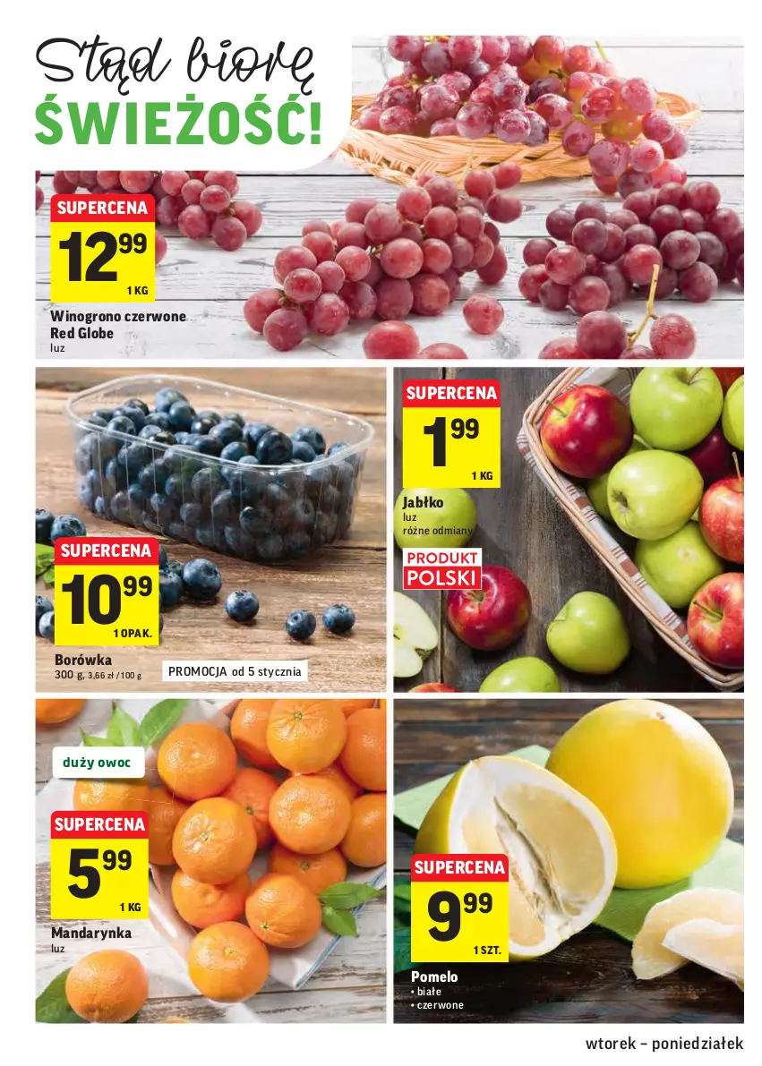 Gazetka promocyjna Intermarche - 4 Stycznia - ważna 04.01 do 10.01.2022 - strona 6 - produkty: Borówka, Pomelo, Wino