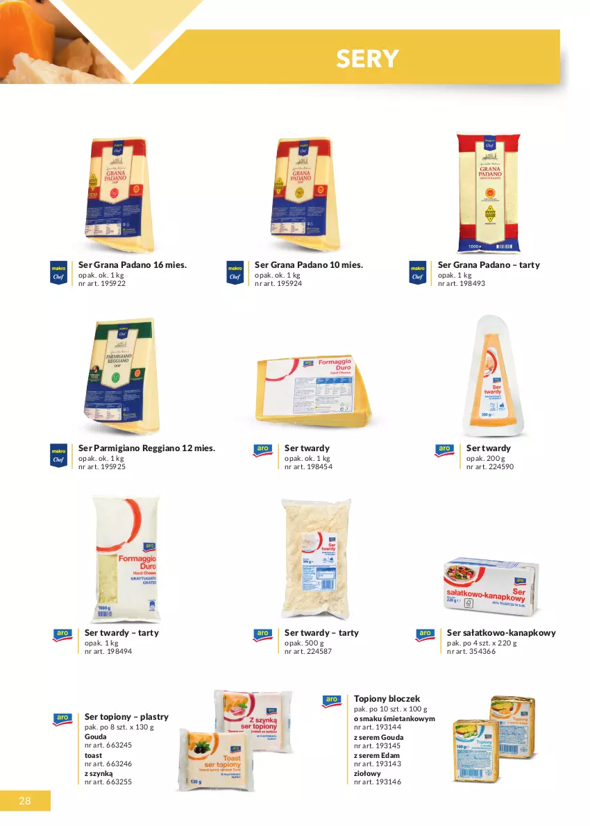 Gazetka promocyjna Makro - [Oferta specjalna] Katalog produktowy 2021 - ważna 01.06 do 31.12.2021 - strona 28 - produkty: Edam, Gouda, Gra, Sałat, Ser, Ser sałatkowo-kanapkowy, Ser topiony, Top