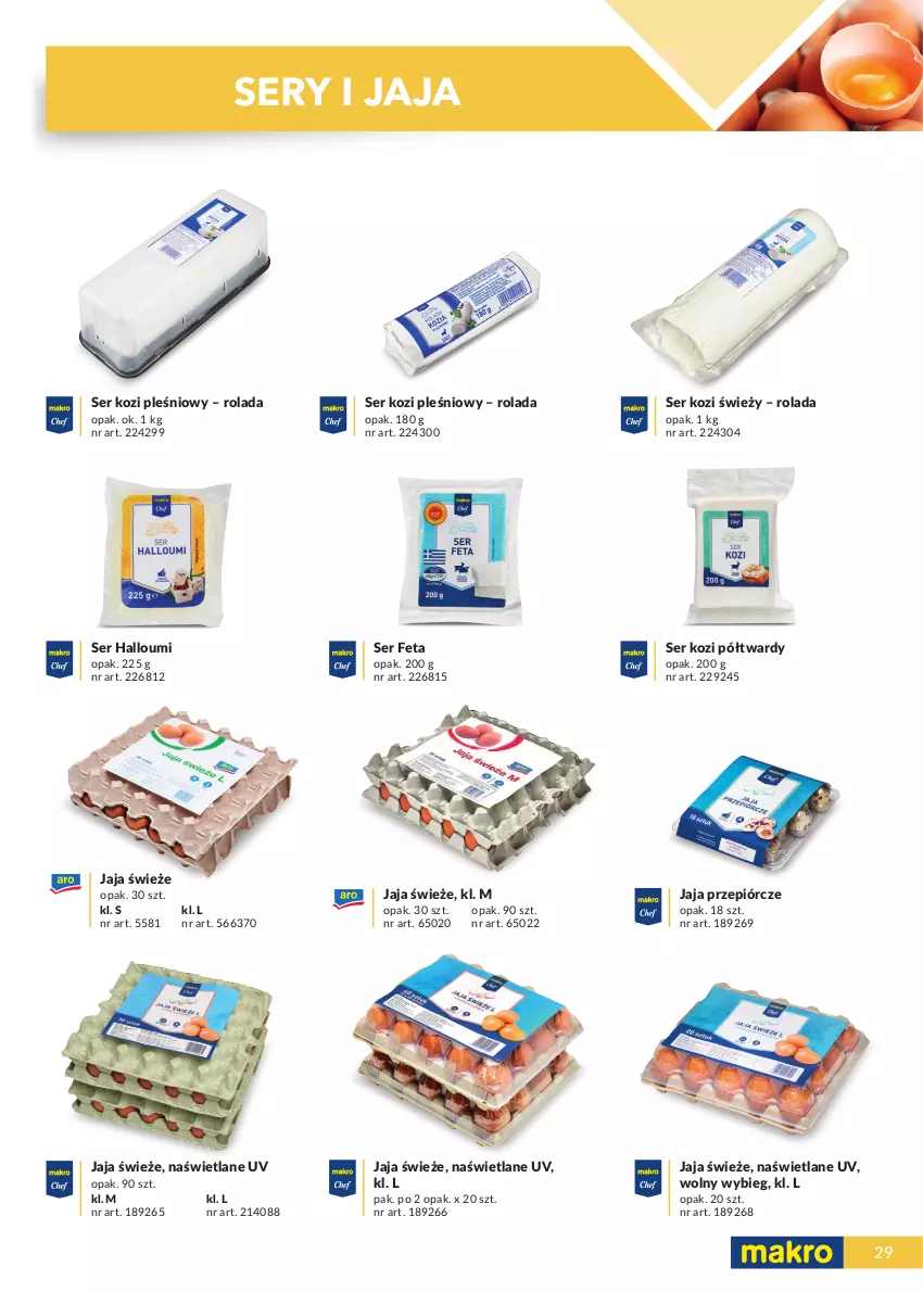 Gazetka promocyjna Makro - [Oferta specjalna] Katalog produktowy 2021 - ważna 01.06 do 31.12.2021 - strona 29 - produkty: Feta, Jaja, Rolada, Ser, Ser kozi