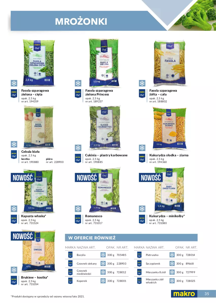 Gazetka promocyjna Makro - [Oferta specjalna] Katalog produktowy 2021 - ważna 01.06 do 31.12.2021 - strona 35 - produkty: Bazyl, Bazylia, Cebula, Cebula biała, Czosnek, Fa, Fasola, Fasola szparagowa, Kukurydza, Pietruszka