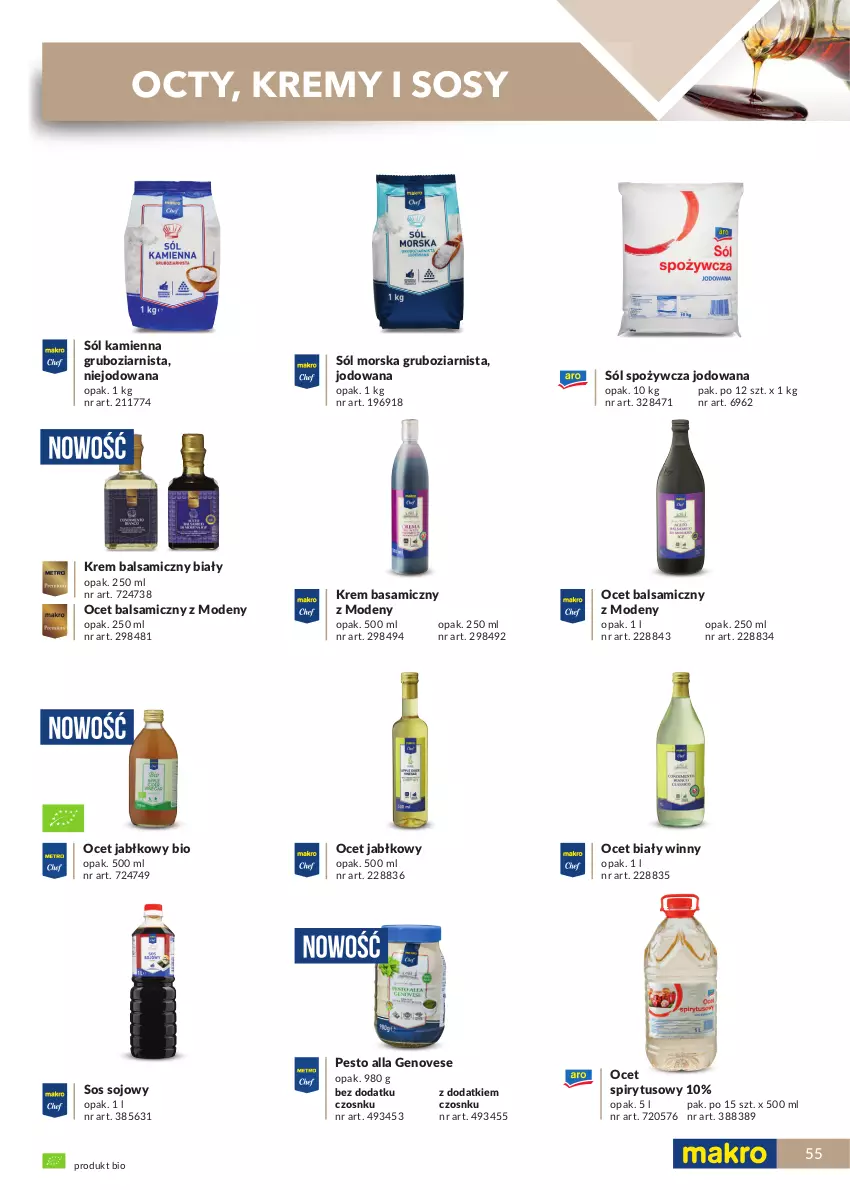 Gazetka promocyjna Makro - [Oferta specjalna] Katalog produktowy 2021 - ważna 01.06 do 31.12.2021 - strona 55 - produkty: Ocet, Ocet balsamiczny, Pesto, Sól, Sos, Sos sojowy