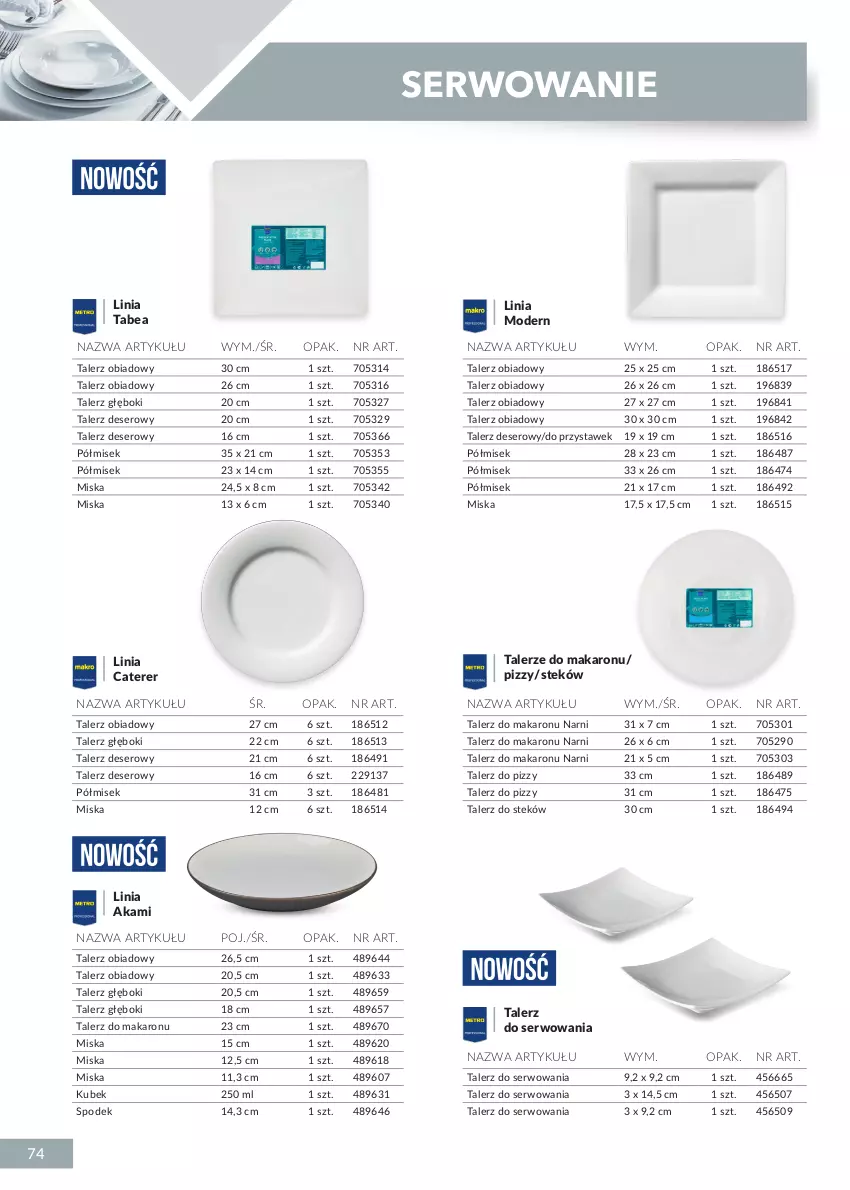 Gazetka promocyjna Makro - [Oferta specjalna] Katalog produktowy 2021 - ważna 01.06 do 31.12.2021 - strona 74 - produkty: Deser, Kubek, Makaron, Miska, Ser, Stek, Talerz, Talerz deserowy, Talerz głęboki, Talerz obiadowy