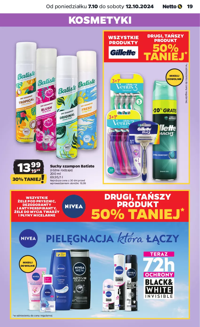 Gazetka promocyjna Netto - Artykuły spożywcze - ważna 07.10 do 12.10.2024 - strona 19 - produkty: Antyperspirant, Batiste, Dezodorant, Suchy szampon, Szampon