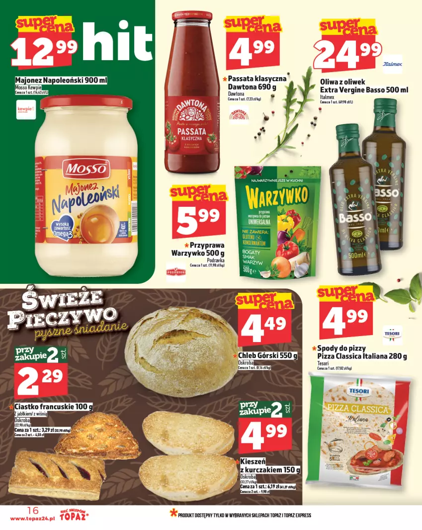 Gazetka promocyjna Topaz - Gazetka - ważna 15.05 do 21.05.2025 - strona 16 - produkty: Gin, LANA, LG, Oleo, Oliwa z oliwek, Pizza, Podravka, Top