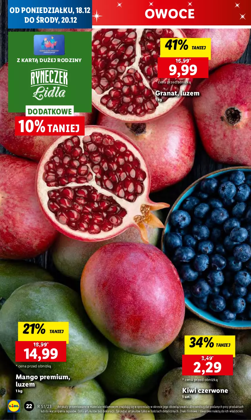 Gazetka promocyjna Lidl - GAZETKA - ważna 18.12 do 20.12.2023 - strona 24 - produkty: Chleb, Gra, Granat, Kiwi, Mango, Owoce, Ser, Warzywa, Warzywa i owoce