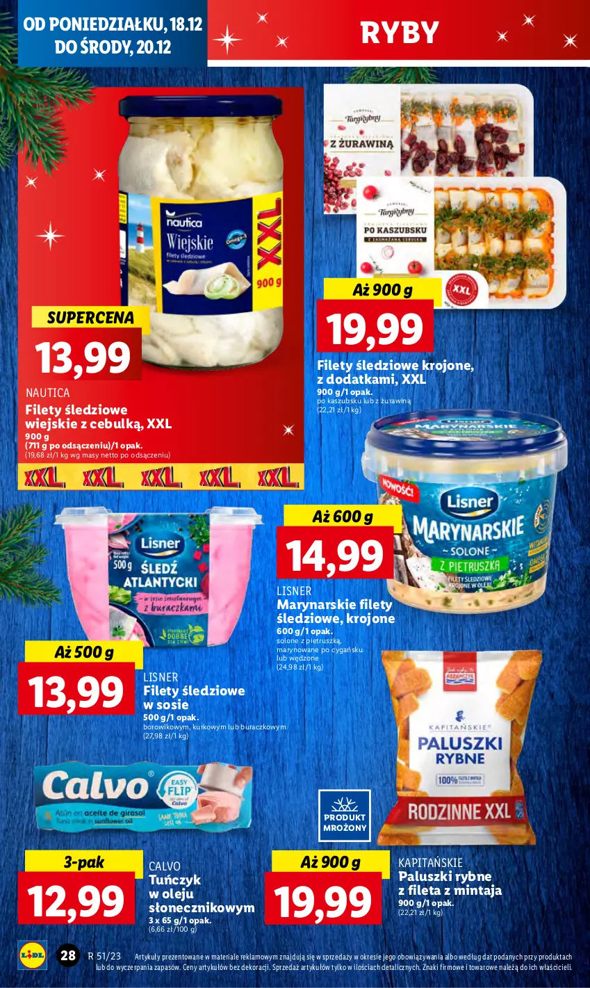 Gazetka promocyjna Lidl - GAZETKA - ważna 18.12 do 20.12.2023 - strona 30 - produkty: Lisner, Mintaj, Olej, Paluszki rybne, Sos, Tuńczyk, Wiko