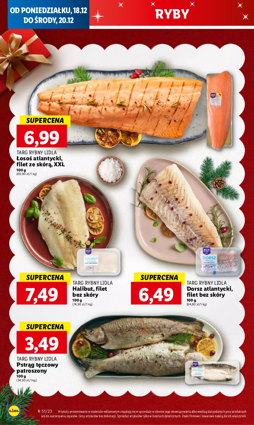 Gazetka promocyjna Lidl - GAZETKA - ważna 18.12 do 20.12.2023 - strona 32 - produkty: Dorsz, Halibut, Pstrąg, Pstrąg tęczowy