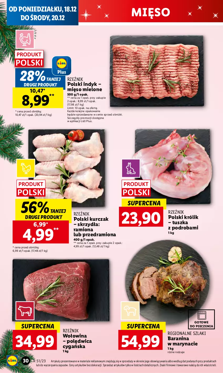 Gazetka promocyjna Lidl - GAZETKA - ważna 18.12 do 20.12.2023 - strona 34 - produkty: Królik, Kurczak, Mięso, Mięso mielone, Olej, Piec, Polędwica, Tusz, Wołowina