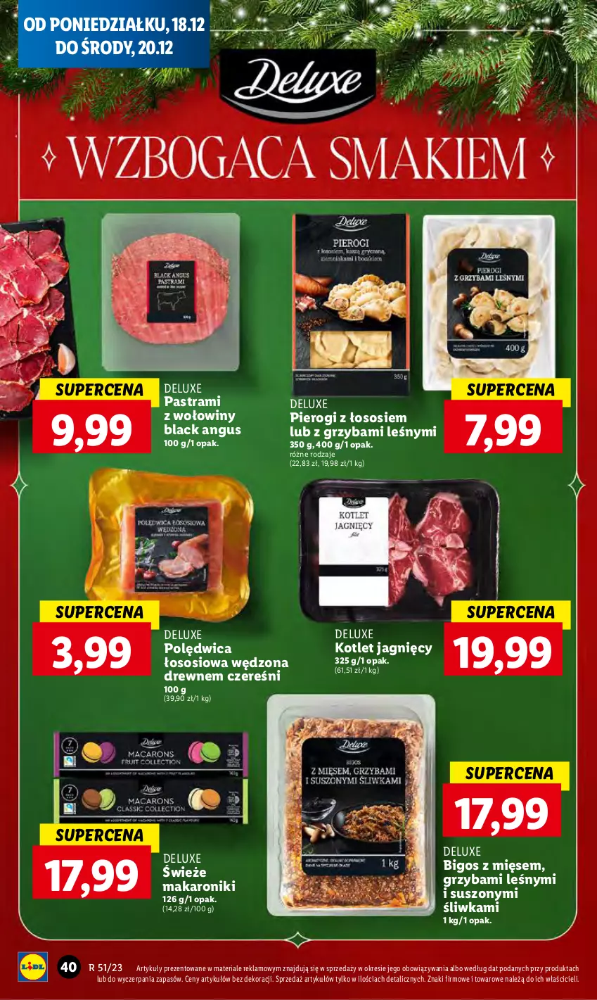 Gazetka promocyjna Lidl - GAZETKA - ważna 18.12 do 20.12.2023 - strona 44 - produkty: Bigos, Kotlet, Lack, Makaron, Pierogi, Polędwica, Sos