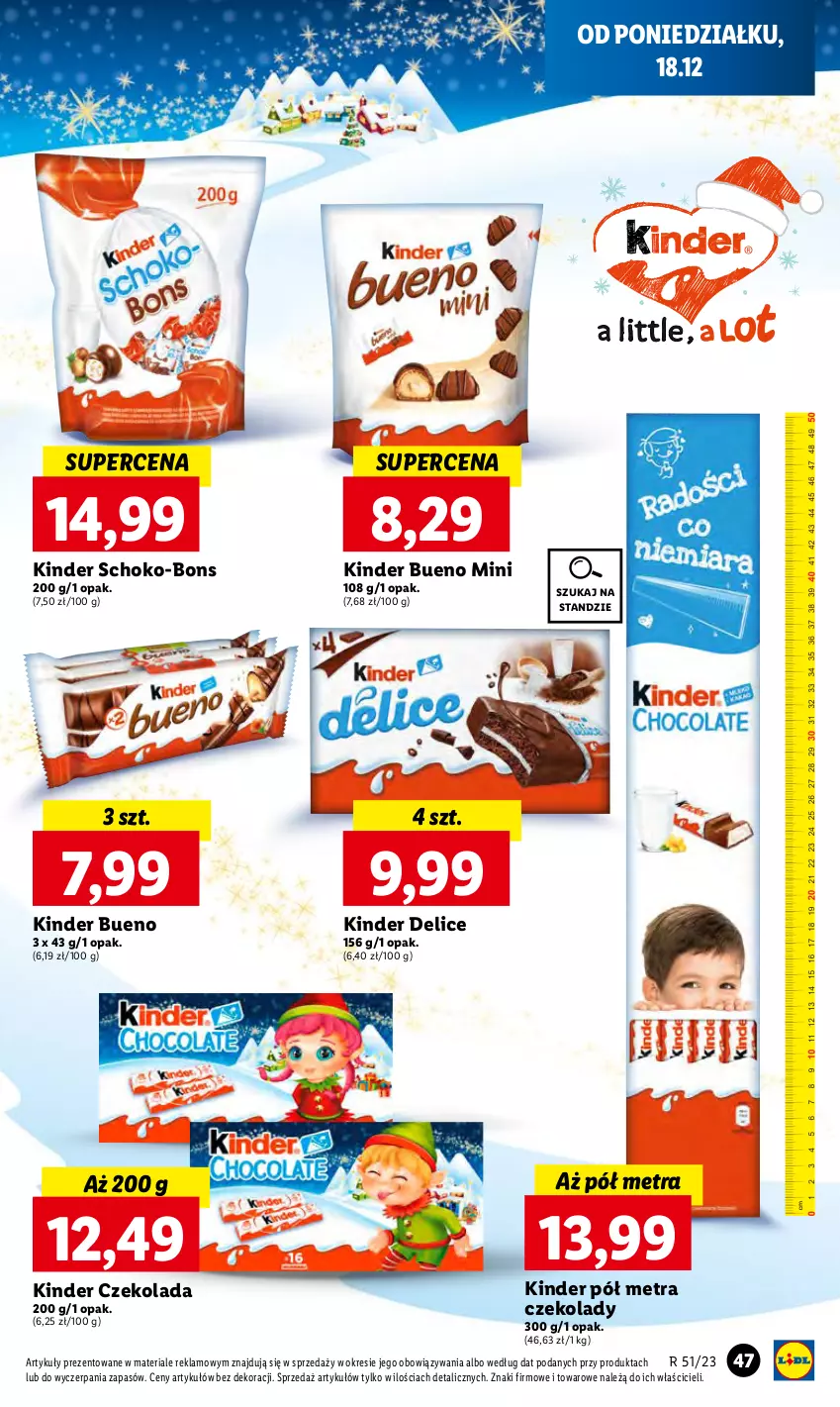 Gazetka promocyjna Lidl - GAZETKA - ważna 18.12 do 20.12.2023 - strona 53 - produkty: Czekolada, Kinder, Kinder Bueno