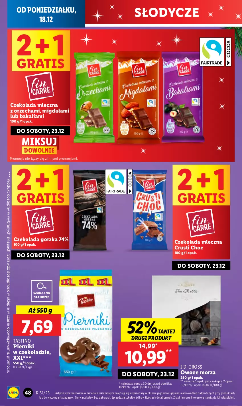 Gazetka promocyjna Lidl - GAZETKA - ważna 18.12 do 20.12.2023 - strona 54 - produkty: Czekolada, Czekolada gorzka, Czekolada mleczna, Gra, Owoce, Owoce morza, Piernik, Pierniki w czekoladzie, Rust