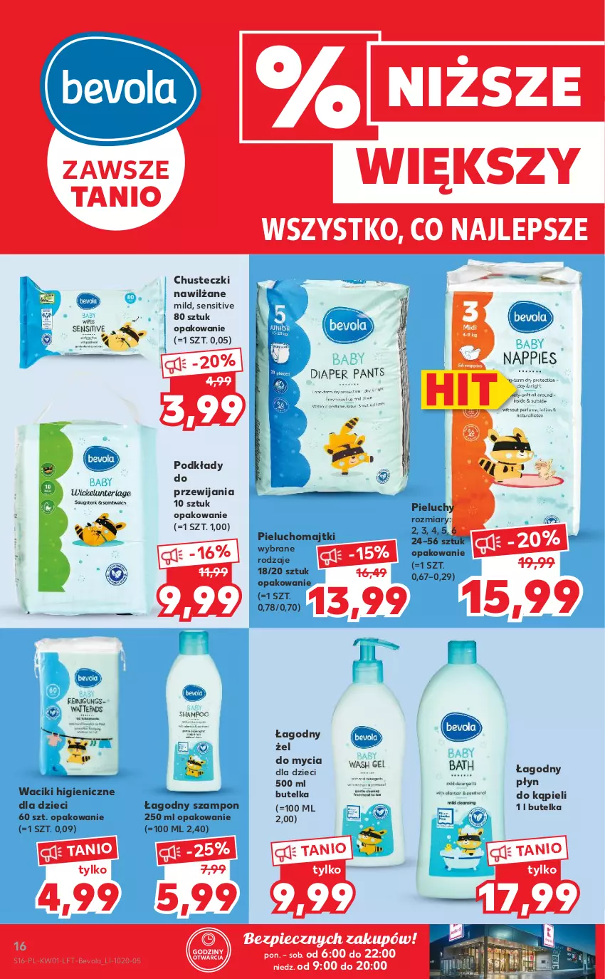 Gazetka promocyjna Kaufland - OFERTA TYGODNIA - ważna 05.01 do 12.01.2022 - strona 16 - produkty: Chusteczki, Dzieci, Majtki, Piec, Pieluchomajtki, Pieluchy, Płyn do kąpieli, Podkład, Szampon, Waciki