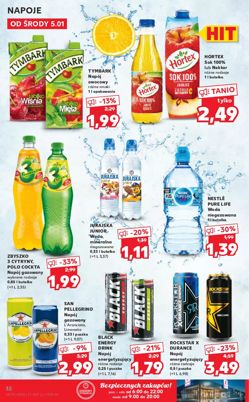 Gazetka promocyjna Kaufland - OFERTA TYGODNIA - ważna 05.01 do 12.01.2022 - strona 32 - produkty: Cytryny, Hortex, Lack, Napój, Napój gazowany, Napoje, Nektar, Nestlé, Piec, Pur, Sok, Tymbark, Woda, Woda mineralna, Woda niegazowana