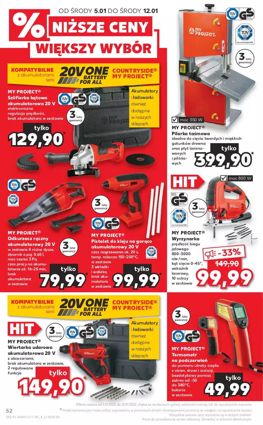 Gazetka promocyjna Kaufland - OFERTA TYGODNIA - ważna 05.01 do 12.01.2022 - strona 52 - produkty: Akumulator, Drzwi, Gra, Klej, Odkurzacz, Pistolet, Ser, Szlifierka, Szlifierka kątowa, Tarka, Termometr, Walizka, Wiertarka, Wiertarka udarowa, Wkładki, Wyrzynarka