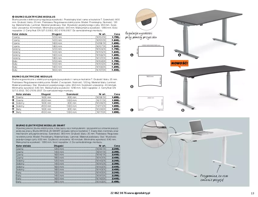 Gazetka promocyjna AJ Produkty - Biuro Przemysł Magazyn - ważna 01.01 do 31.03.2021 - strona 13 - produkty: Biurko, Komputer, Rama, Sok