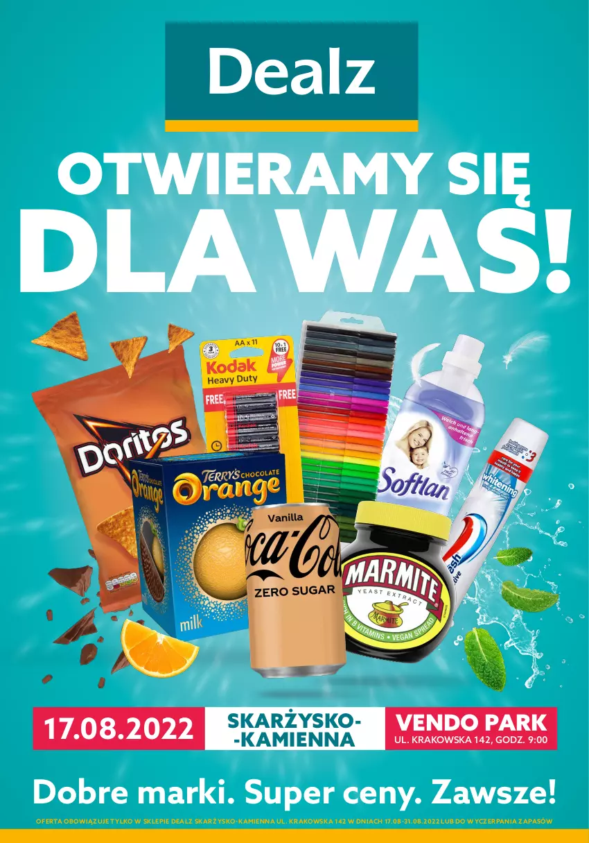 Gazetka promocyjna Dealz - WIELKIE OTWARCIE 17.08.2022 🥳Skarżysko-Kamienna, Vendo Park - ważna 17.08 do 31.08.2022 - strona 1