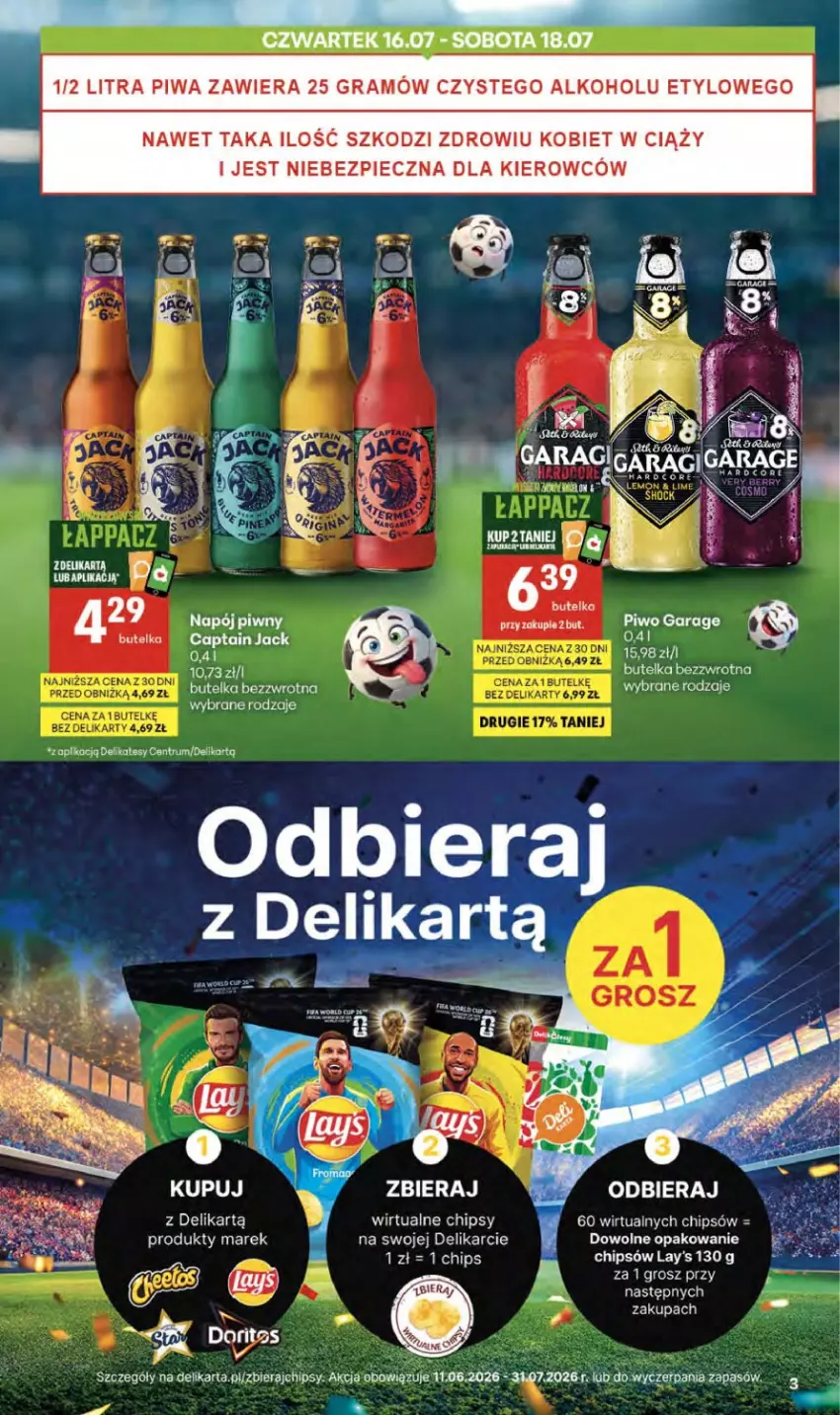 Gazetka promocyjna Delikatesy Centrum - Franczyza DC29 Czwartek - ważna 16.07 do 22.07.2026 - strona 3 - produkty: Chipsy, Gra, Piec, Piwa, Piwo, Rum