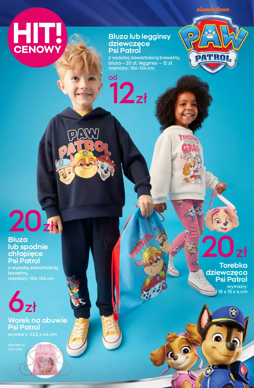 Gazetka promocyjna Pepco - Szkoła Niskich Cen - ważna 07.08 do 20.08.2025 - strona 2 - produkty: Bluza, Gin, Kosz, Koszulka, Legginsy, Obuwie, Psi Patrol, Ser, Sok, Spodnie, Torebka