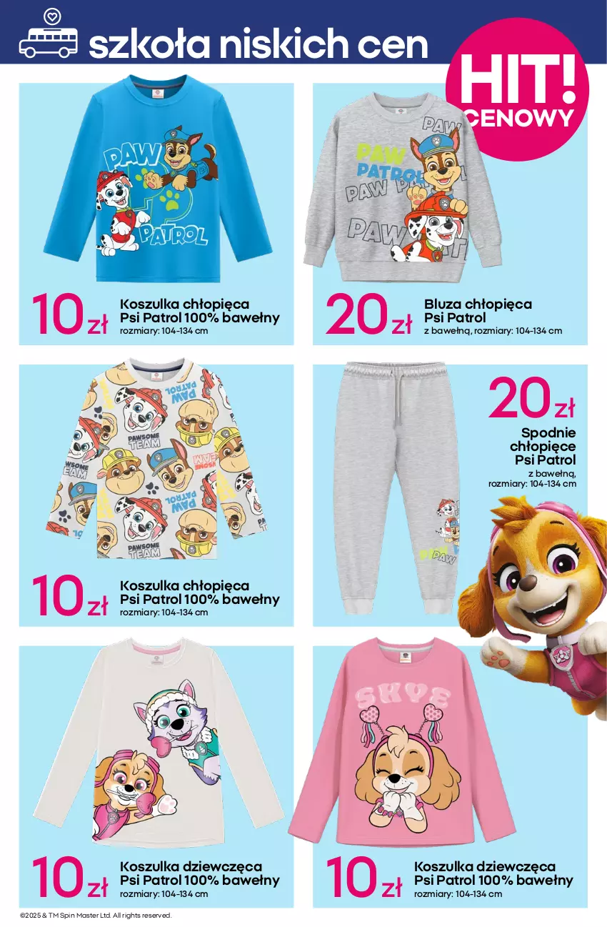 Gazetka promocyjna Pepco - Szkoła Niskich Cen - ważna 07.08 do 20.08.2025 - strona 3 - produkty: Bluza, Gin, Kosz, Koszulka, Legginsy, Obuwie, Psi Patrol, Ser, Sok, Spodnie, Torebka