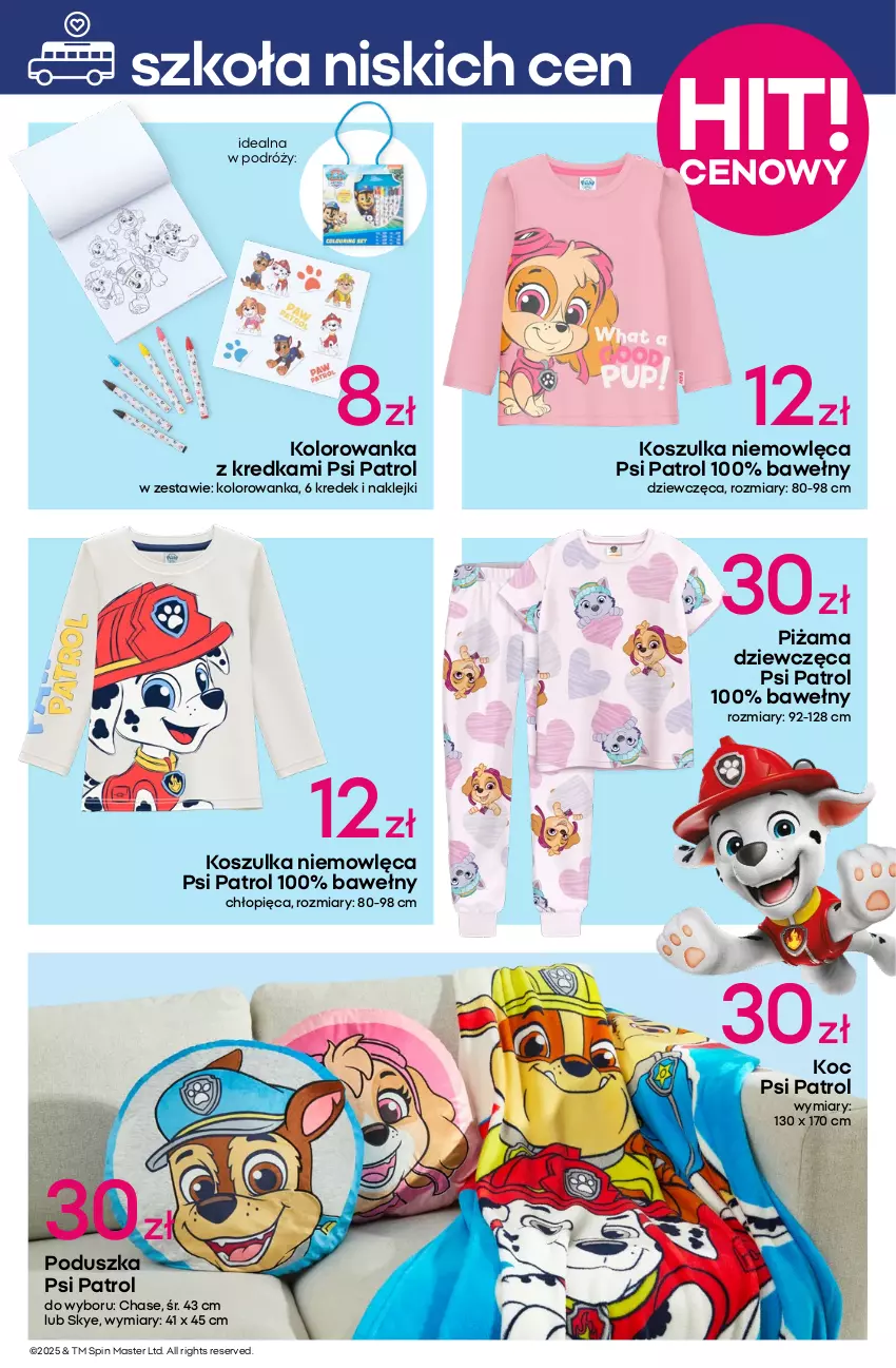 Gazetka promocyjna Pepco - Szkoła Niskich Cen - ważna 07.08 do 20.08.2025 - strona 5 - produkty: Bluza, Kapcie, Klej, Koc, Kolorowanka, Kosz, Koszulka, Kredka, Piżama, Poduszka, Psi Patrol, Ser, Spodnie