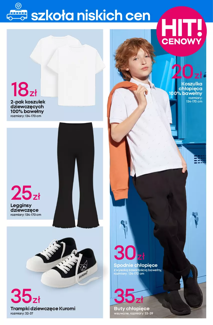 Gazetka promocyjna Pepco - Szkoła Niskich Cen - ważna 07.08 do 20.08.2025 - strona 7 - produkty: Bluza, Buty, Gin, Kosz, Koszulka, Legginsy, Piżama, Ser, Sok, Spodnie, Trampki