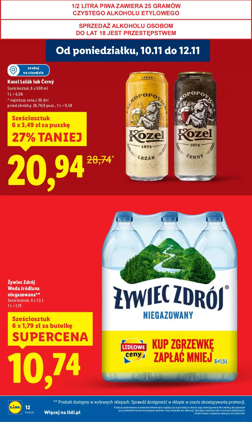 Gazetka promocyjna Lidl - GAZETKA - ważna 10.11 do 12.11.2025 - strona 12 - produkty: Gra, Kozel, LANA, Piwa, Woda