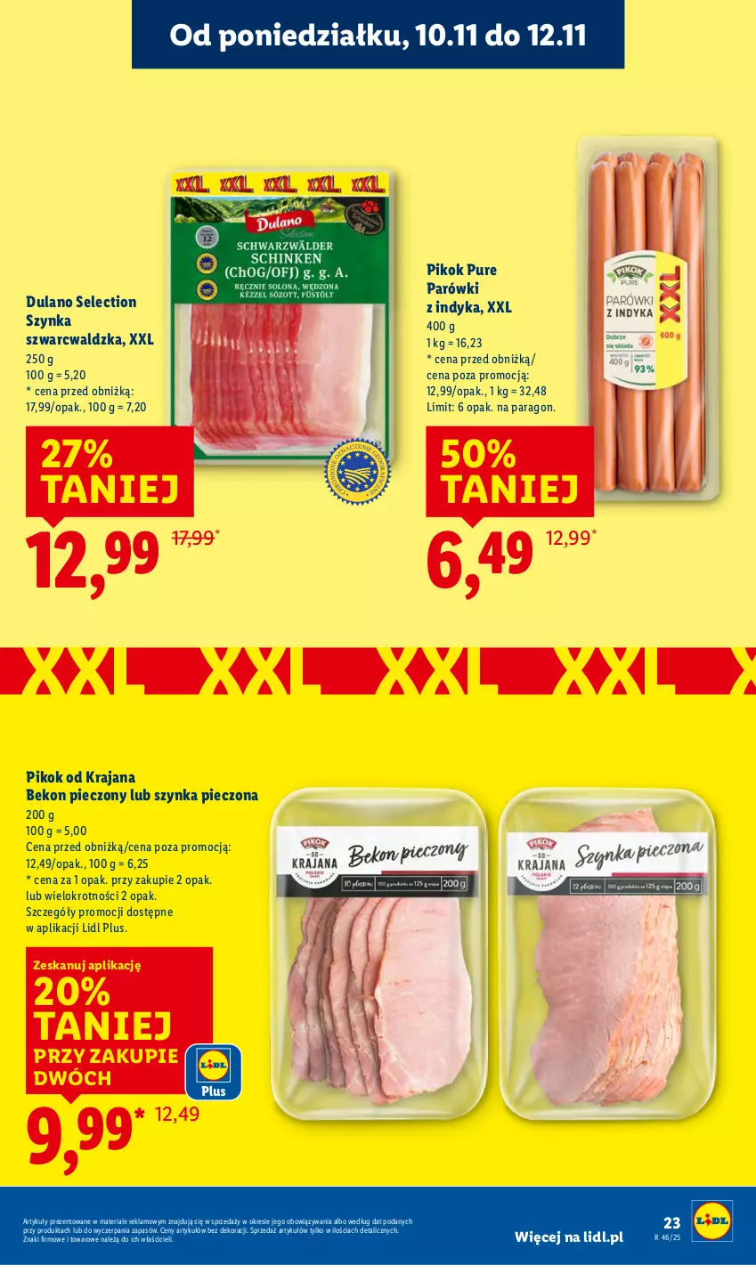 Gazetka promocyjna Lidl - GAZETKA - ważna 10.11 do 12.11.2025 - strona 23 - produkty: Beko, Dulano, Parówki, Parówki z indyka, Piec, PIKOK, Pur, Szynka