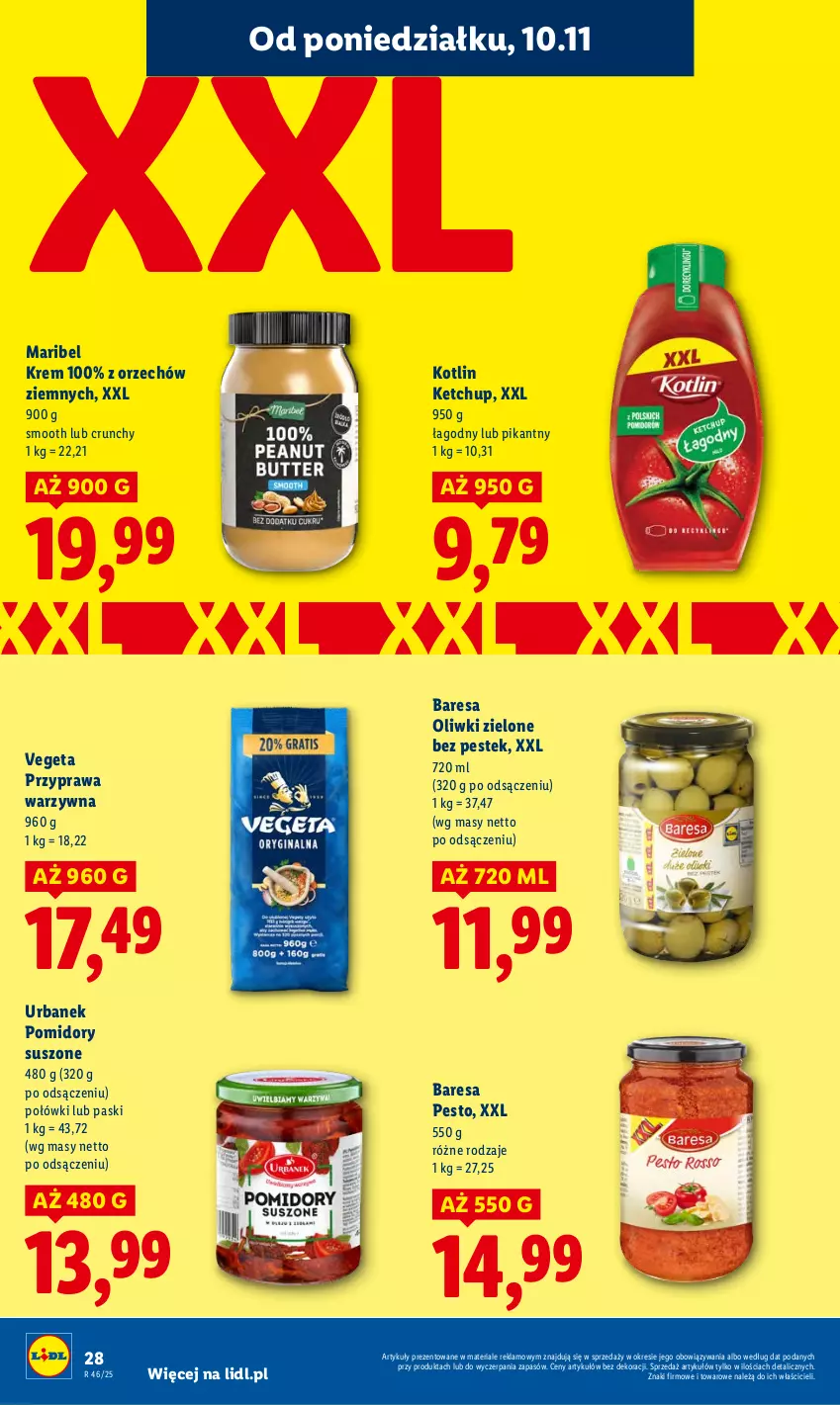 Gazetka promocyjna Lidl - GAZETKA - ważna 10.11 do 12.11.2025 - strona 28 - produkty: Ketchup, Kotlin, Oliwki, Oliwki zielone, Pesto, Pomidory, Stek, Vegeta