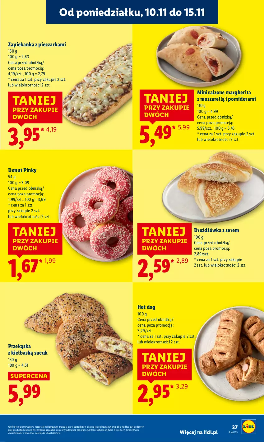 Gazetka promocyjna Lidl - GAZETKA - ważna 10.11 do 12.11.2025 - strona 37 - produkty: Donut, Hot dog, Piec, Pieczarka, Ser, Zapiekanka