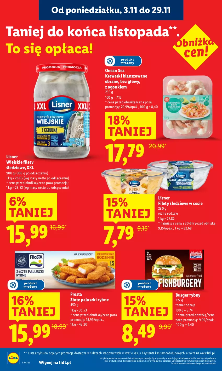 Gazetka promocyjna Lidl - GAZETKA - ważna 10.11 do 12.11.2025 - strona 40 - produkty: Burger, Frosta, Krewetki, Lisner, Paluszki rybne, Sos, Top