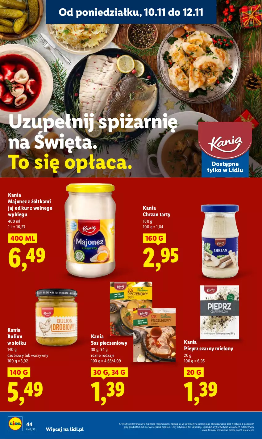 Gazetka promocyjna Lidl - GAZETKA - ważna 10.11 do 12.11.2025 - strona 44 - produkty: Bulion, Chrzan, Lion, Majonez, Piec, Pieprz, Sos, Sos pieczeniowy