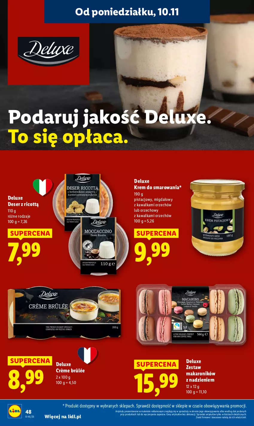 Gazetka promocyjna Lidl - GAZETKA - ważna 10.11 do 12.11.2025 - strona 48 - produkty: Crème brûlée, Deser, Kawa, Makaron, Ser