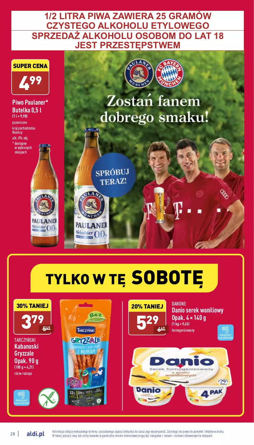 Gazetka promocyjna Aldi - Katalog spożywczy - ważna 23.05 do 28.05.2022 - strona 28 - produkty: Danio, Danone, Gra, Gry, Kabanos, Piwa, Piwo, Ser, Serek, Tarczyński