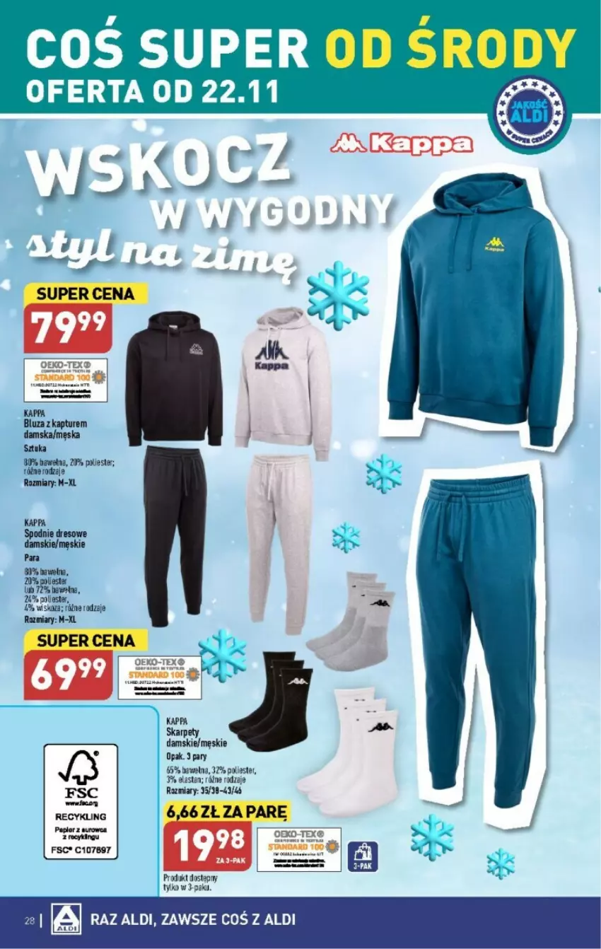 Gazetka promocyjna Aldi - ważna 20.11 do 25.11.2023 - strona 21 - produkty: Bluza, Bluza z kapturem, Dres, Karp, Papier, Spodnie, Spodnie dresowe, Wełna